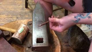 Creating a stamped copper cocktail pick