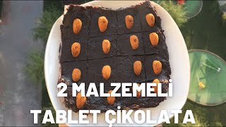Sadece 2 Malzemeli̇ Evde Di̇yet Tablet Çi̇kolata Tari̇fi̇ Diyet Tatlı Tarifi Sağlıklı & Fit Tarifler