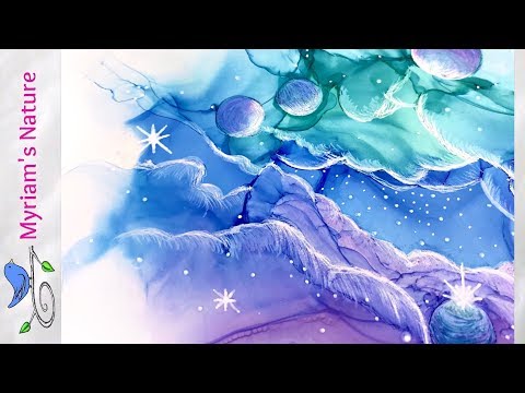 131]  From Wispy ALCOHOL INK to a GALAXY - Step by Step Nebula Painting Tutorial with Alcohol Inks