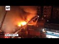 Raw: New York Firefighters Face Four-alarm Blaze