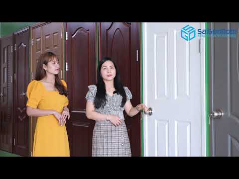 ✅🆗 MẪU CỬA GỖ CÔNG NGHIỆP HDF ĐẸP SƠN PU MÀU TRẮNG SAIGONDOOR MẪU 6 PANO DÙNG LÀM CỬA ĐI THÔNG PHÒNG