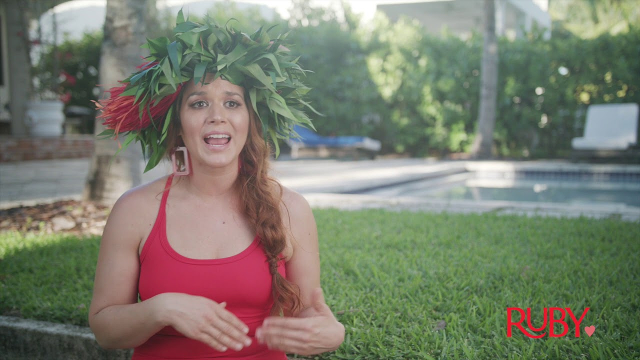 Hula Hooper performing in Ruby Love Period Swimwear Stress-Test