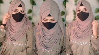 Cute 🥰 Hijab Styles With Layers | Very Easy And Stylish Layer Hijab Tutorial Wit