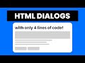 How to create a popup in html (dialogs and modals)