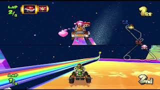 Mario Kart Double Dash Bowser & Bowser Jr Loses To Daisy & Toadette In Rainbow Road