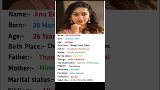 Beautiful Actress Anu Emmanuel Biography