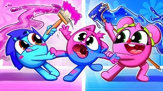 Pink vs Blue Rooms Song 💖💙 | Funny Kids Songs 😻🐨🐰🦁 And Nursery Rhymes by Baby Zo
