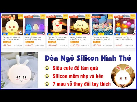 Review Đèn Ngủ Silicon Đổi Màu | Đèn Ngủ Silicon Hình Thỏ Hình Mèo