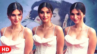 Tara Sutaria Looking Gorgeous In White Lotus Dress Tadap Movie Promotion With Ahan Shetty