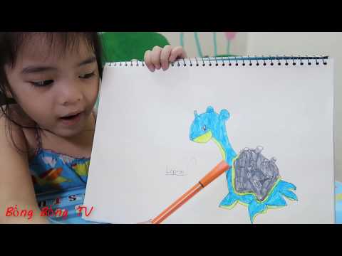Bống Bống TV.Bống em vẽ và tô màu pokemon Lapras