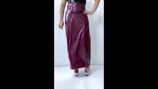 Tight Hobble Skirts Women Bodycon Latex Leather Pencil Skirts