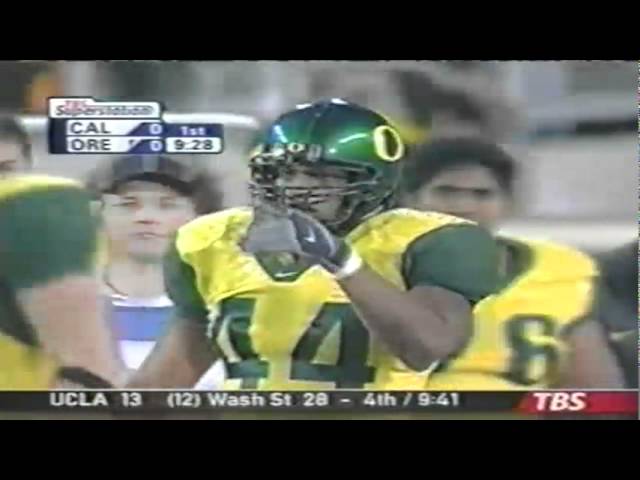 Oregon FB Dante Rosario 14 yard run vs. Cal 11-08-2003