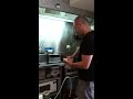 Cooking Aglio & Olio pasta at Aslan Cafe