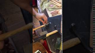 Hammering calla lily earrings