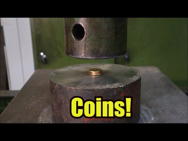 Crushing Coins With Hydraulic Press - Video