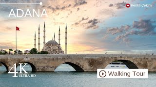 4K Adana Şehir Merkezinde Yürüyüş Turu Türkiye 2024