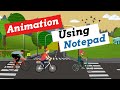 How To Create Animation Movie In Notepad Using HTML | Animation In HTML | Html Animation | Coding Dj