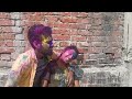 hot girl romance bf gf 😍  holi festival