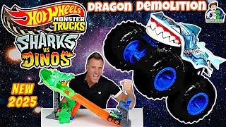 Hot Wheels Monster Trucks Sharks Vs Dinos Dragon Demolition