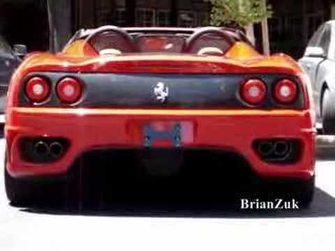 Brian records and photographs a nice red Ferrari 360 Modena Spider F1 with