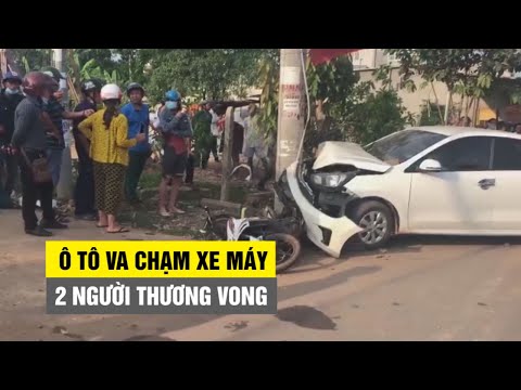 Ô tô kéo lê xe máy hàng chục mét rồi đâm vào cột điện, 1 người chết tại chỗ