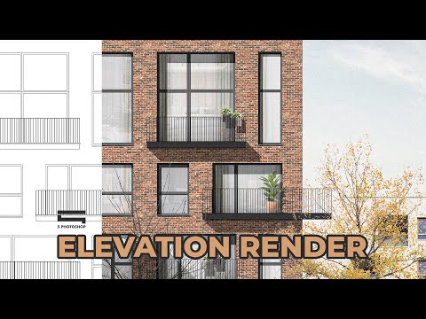 Architecture Elevation render by Photoshop (Hậu kỳ mặt đứng kiến trúc)