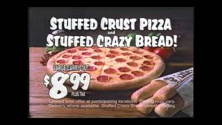 Little Caesars Stuffed Crust Pizza And Crazy Bread Commercial 1996
