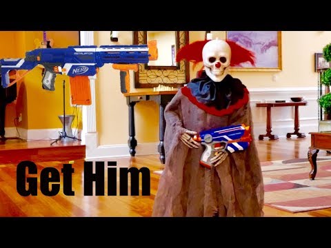 Nerf War: The Battle Flying Creepy Clown Ridiculous Nicholas