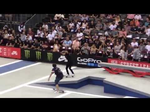 nyjah huston 2nd place winning run street league NJ 2015 stop