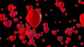 Hearts Floating Overlay 4K Heart Floating Black Screen