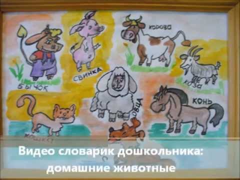 Видео словарик дошкольника: домашние животные