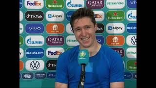 English Interview with Federico Chiesa after Italy's win over Austria at Euro 20