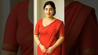 Beautiful South Indian Lady In Red Silk Saree