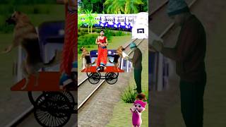 Two Multi Colour Dog Danse With Sona Aunty To Stop The Arriving Train