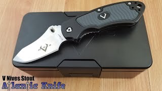 V Nives Stout Black Aluminum Folding 8Cr13Mov Pocket Knife 30145