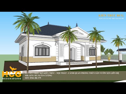 Mẫu Nhà Vườn 130 M2 - 5 Phòng Ngủ Phong Cách Kiến Trúc Tân Cổ Điển Tuyệt Đẹp - Kiến Trúc HCG