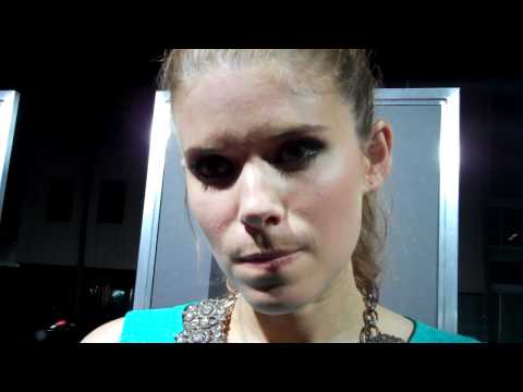 Actress Kate Mara talks to LA Times reporter Amy Kaufman at the premiere of