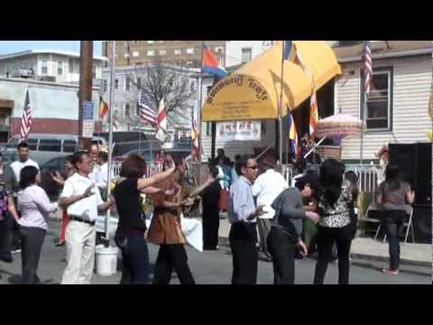 Street dancing in Khmer new year 2012