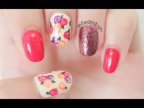 â¿ Easy Fall Floral Nails (No Nail Tools!) â¿ - YouTube