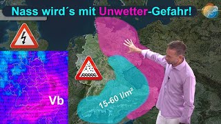 Nass wird´s! Unwetter- & Gewitter-Gefahr! Aktuelle End-Hitze-, Regen- & Wettervorhersage 15.-21.08.