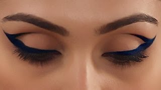 Cobalt Blue Cat Eye Makeup - Expert Makeup Tutorial - Glamrs Cobalt Blue Cat Eye Makeup - Expert Makeup Tutorial - Glamrs