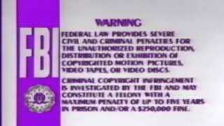 Purple Fbi Warning Screens 1984 - 1991 Logo For Newator