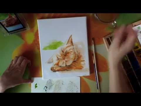 Гуашь кошка поэтапно гуашью Гуашь кошка поэтапно гуашью