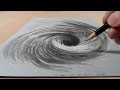 Drawing 3D Vortex - How to Draw Hole Illusion - 3D Trick Art on Paper