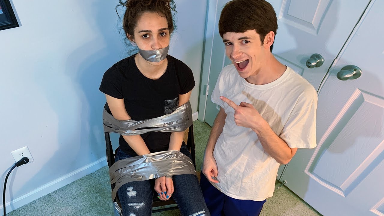 Duct tape mummy tickled host
