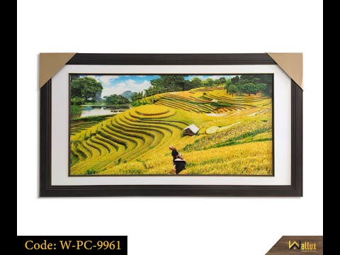 Tranh pha lê tráng gương ruộng bậc thang W-PC-9961 | Tranh Treo Tường Wallux