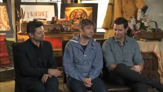 The Hobbit Interview Martin Freeman, Andy Serkis And Richard Armitage.