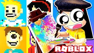 Drawing My Friends in Roblox! - Roblox Pixel Art Creator - DOLLASTIC PLAYS!