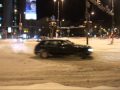 Audi 80 quattro drifting on snowy streets