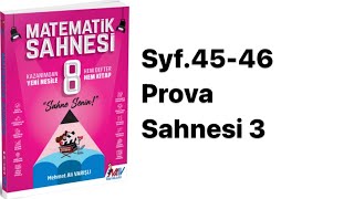 8.Sinif Matemati̇k Sahnesi̇ S.45-46 Prova Sahnesi̇ 3